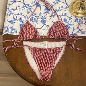 Pink and red bathing suit